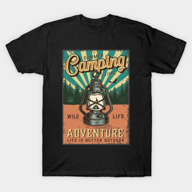 Summer Camping Time - Adventure Poster T-Shirt by treszurechest